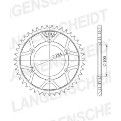 Alu-chain wheel - rear sprocket Esjot 525 - 43t silver