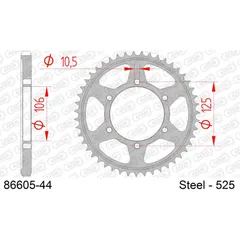 Alu Chain Wheel - Rear Sprocket AFAM 525 - 42t Gun Metal 5161242