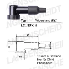 Spark plug connector NGK LC05EFK