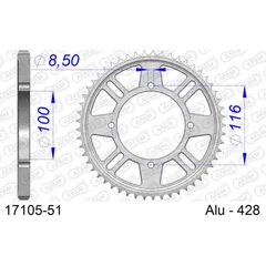 Front Sprocket AFAM 525 - 17t 16680017