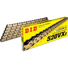 X-Ring Chain DID520VX3 G&B / 1920 Links Reel (rolled) + 20x rivet lock ZJ + VP