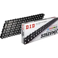 X-Ring Chain DID 525ZVM-X BK&BK/112N Chain open with rivet lock (ZJ)