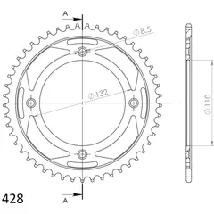 Steel-Rear Sprocket / Chain Wheel Supersprox 428/50t black 71200-50
