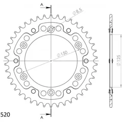 Stealth-Rear Sprocket / Chain Wheel Supersprox 520/41t black 71304K41