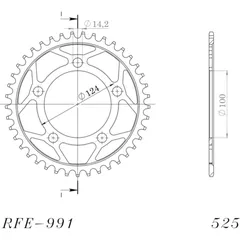 Steel-Rear Sprocket / Chain Wheel Supersprox 525/44t black 71400-44