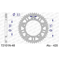 Alu-Kettenrad AFAM 420 - 48Z Silber 72101N48