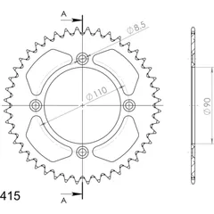 Alu-Rear Sprocket / Chain Wheel Supersprox 415/41t orange 72103AO41