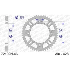 Alu-Kettenrad AFAM 428 - 46Z Silber 72102N46