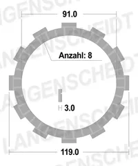 Clutch Plates - Friction - FCC for: Honda 22201-MR8-000, Honda 22201-GBF-B40
