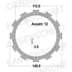Clutch Plates - Friction - FCC for: Yamaha 3GM-16321-00
