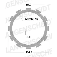 Clutch Plates - Friction - FCC for: Yamaha 4JH-16321-00