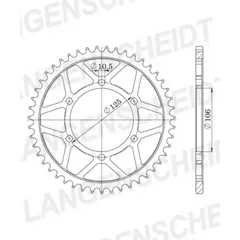 Steel-Rear Sprocket / Chain Wheel Supersprox 525/42t black 86501-42