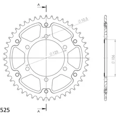 Stealth-Rear Sprocket / Chain Wheel Supersprox 525/46t gold 86501S46