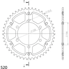 Stealth-Rear Sprocket / Chain Wheel Supersprox 520/44t gold 86502S44
