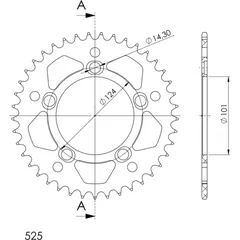 Alu-Rear Sprocket / Chain Wheel Supersprox 520/41t black 87502AK41