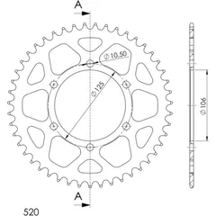 Alu-Rear Sprocket / Chain Wheel Supersprox 520/48t black 87502AK48
