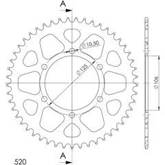 Alu-Rear Sprocket / Chain Wheel Supersprox 520/50t black 87502AK50