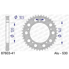 Alu Chain Wheel - Rear Sprocket AFAM 530 - 41t Gun Metal 8760341