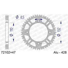 Stahl-Kettenrad AFAM 428 - 48Z Silber 4720048
