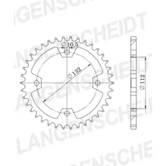 Steel-Rear Sprocket / Chain Wheel Supersprox 520/36t black 92403-36