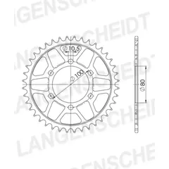 Steel-Rear Sprocket / Chain Wheel Supersprox 525/39t black 92666-39