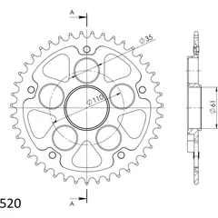 Stealth-Rear Sprocket / Chain Wheel Supersprox 520/45t black 92667K45