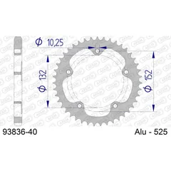 Alu-Kettenrad AFAM 525 - 40Z Gun Metal 9383640