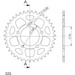 Alu-Rear Sprocket / Chain Wheel Supersprox 525/36t black 93903AK36