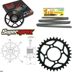 Chain Kit - Steel - for: AEON Cobra 125 RS 03-06bra Sport 1 17-32-070 DID520NZ Clip