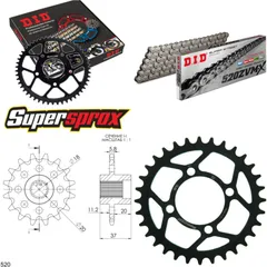 Kettensatz Stahl für: AEON Cobra 125 RS 03-06bra Sport 1 17-32-070 DID520ZVM-X Niet