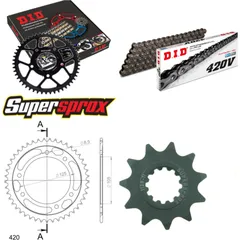 Chain Kit - Steel - for: MALAGUTI XSM 50 03-13 11-45-126 DID420V Clip