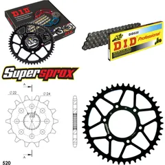 Chain Kit - Steel - for: APRILIA SX125 08-08 14-45-102 DID520 Clip