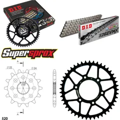 Chain Kit - Steel - for: APRILIA SX125 08-08 14-45-102 DID520ZVM-X rivet