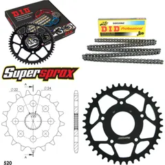 Chain Kit - Steel - for: APRILIA RS125 Extrema/Replica 25 PS 17-40-108 DID520NZ Clip