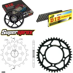 Kettensatz Stahl für: APRILIA RS125 Extrema/Replica 06-12 17-40-110 DID520 Clip