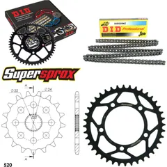 Kettensatz Stahl für: APRILIA RS125 Extrema/Replica 06-12 17-40-110 DID520NZ Clip