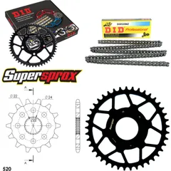 Kettensatz Stahl für: APRILIA Red Rose 125 89-95 14-41-110 DID520NZ Clip