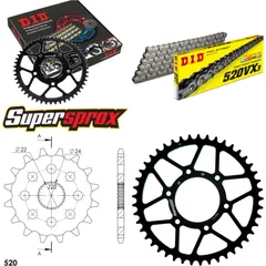Kettensatz Stahl für: APRILIA ETX125 99-00 16-45-110 DID520VX3 Niet