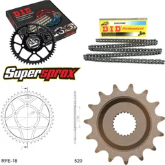 Kettensatz Stahl für: APRILIA ETX600 Tuareg 85-87 15-46-104 DID520NZ Clip