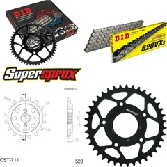Chain Kit - Steel - for: CAGIVA Cruiser 125 87-89 14-39-112 DID520VX3 endless