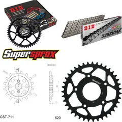 Kettensatz Stahl für: CAGIVA Cruiser 125 87-89 14-39-112 DID520ZVM-X Niet
