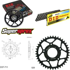 Kettensatz Stahl für: CAGIVA Mito 125 Evolution 1 95-99/Mit 14-41-114 DID520 Clip