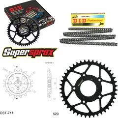 Kettensatz Stahl für: CAGIVA Mito 125 MK1 89-92/Mito 525 SP 14-43-116 DID520NZ Clip