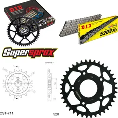 Kettensatz Stahl für: CAGIVA Mito 125 Evolution 2 00-04 14-38-112 DID520VX3 Clip