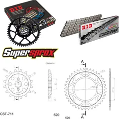Kettensatz Stahl für: CAGIVA Blues 125 88-95 14-39-104 DID520ZVM-X Endlos