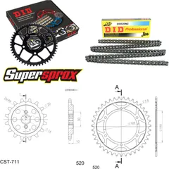 Kettensatz Stahl für: CAGIVA Freccia C10R 88-88 14-39-112 DID520NZ Clip