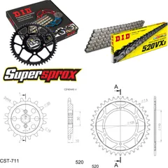 Kettensatz Stahl für: CAGIVA Freccia C10R 88-88 14-39-112 DID520VX3 Endlos