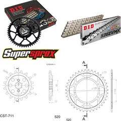 Kettensatz Stahl für: CAGIVA Freccia C10R 88-88 14-39-112 DID520ZVM-X(S&S) Endlos