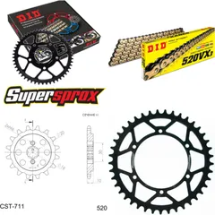 Kettensatz Stahl für: CAGIVA Freccia C12R 89-92 14-41-114 DID520VX3(G&B) Niet