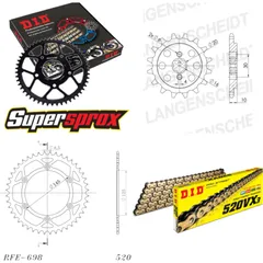Kettensatz Stahl für: CAGIVA W8 125 92-93 13-44-108 DID520VX3(G&B) Endlos